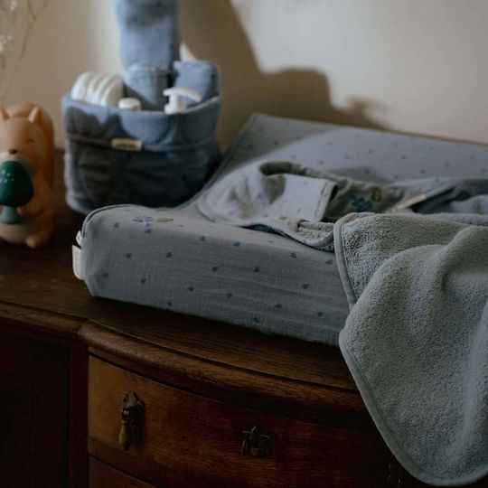 Little Dutch Baby Hooded Towel with Hood Pure Denim Blue 75x75cm