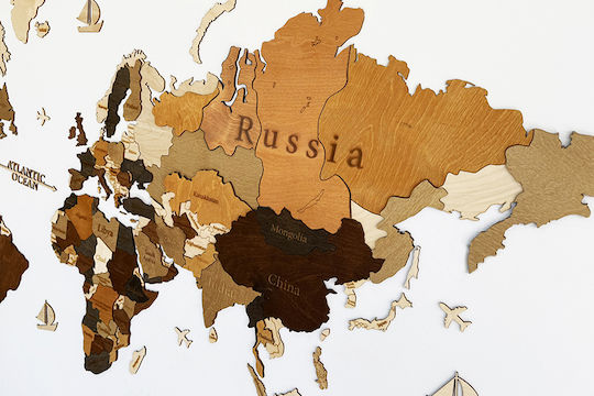 3D Wall Decor Handmade Made of Wood 190x110cm 45 Pieces