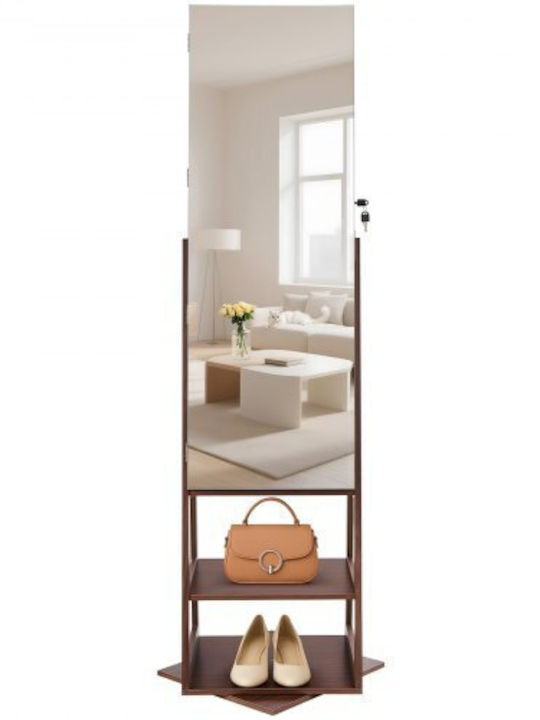 Vevor Oglindă De Podea Cu Cadru Din Lemn Maro 108x37cm