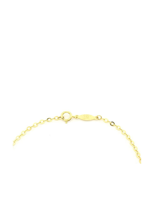 Kids Bracelet from Gold 9K with Σταυρό & Crown