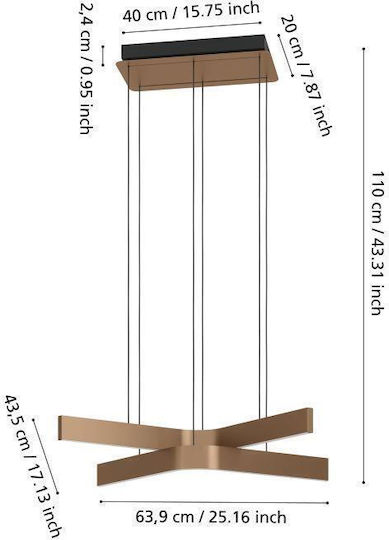 Eglo LED Κρεμαστό Φωτιστικό 64x43.5x110εκ.