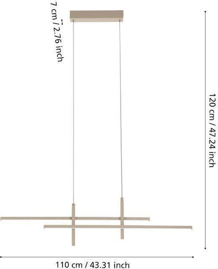 Eglo Pendant Light 110x7x120cm Eglo Pendant Light 110x7x120cm