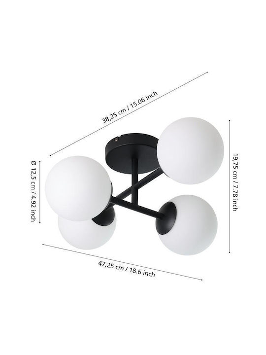 Eglo Deckenleuchte Badezimmer 47,5 cm mit Lampenbirnensockel G9