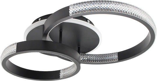 Keskor Deckenleuchte 60cm Schwarz mit Integrierter LED
