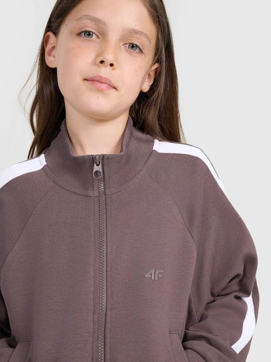 Kids Sweatshirt Cardigan Cotton Burgundy