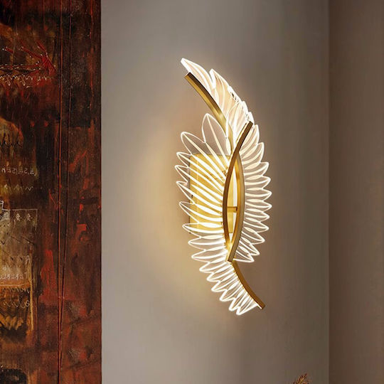 Keskor Lamp Wall with Integrated LED Gold 16x5.5x48cm