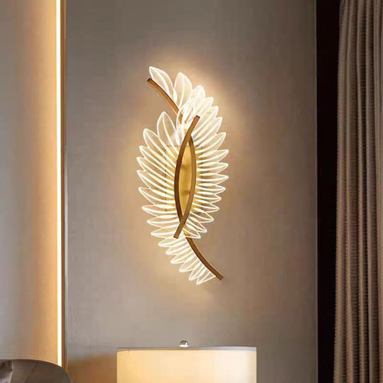 Keskor Lamp Wall with Integrated LED Gold 16x5.5x48cm