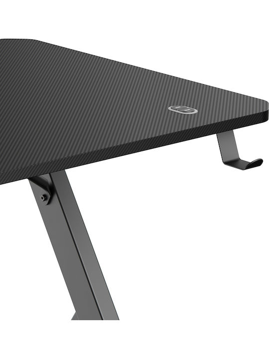 Γραφείο Gaming Rs102 Ξύλινο Μαύρο με LED & USB θύρες 120x60x75εκ.