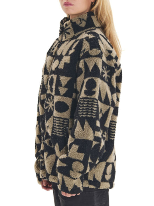 Women's Cardigan with Zipper Beige