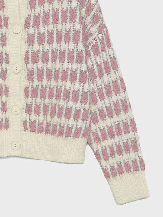 Women's Knitted Cardigan with Buttons Pink