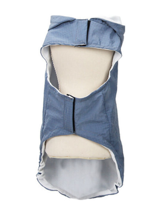 Glee Blue Waterproof / Windproof Dog Coat with Hood Small with 24cm Back Length