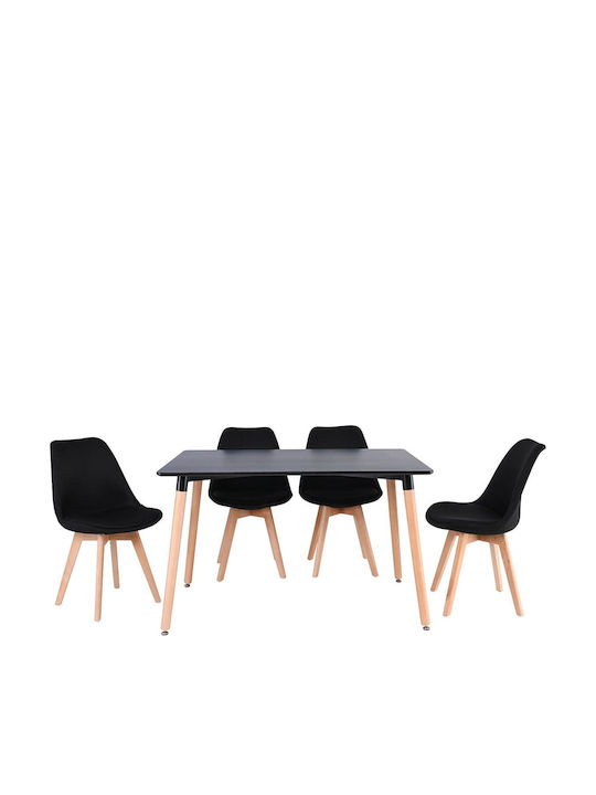 Τραπέζι Κουζίνας Martin με 3 Καρέκλες 80x120εκ.