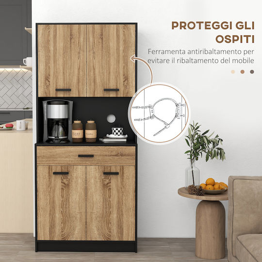 Unterschrank für Ofen Black 80x40x180cm