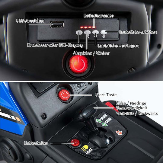 Παιδικό Τρακτέρ με Καρότσα 12 Volt Μπλε