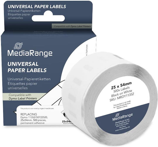MediaRange 500 Selbstklebende Etikettenrollen 25x54mm 1Stück