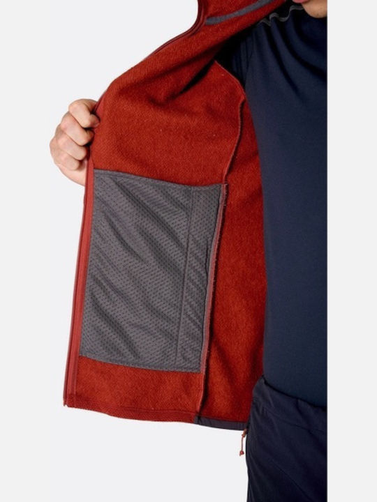 Men's Fleece Cardigan Tuscan Red
