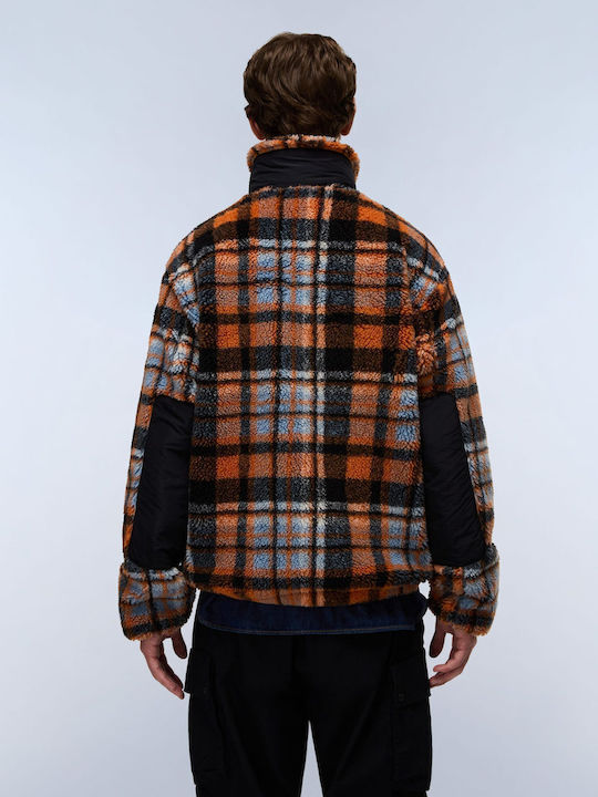 Men's Fleece Cardigan Orange