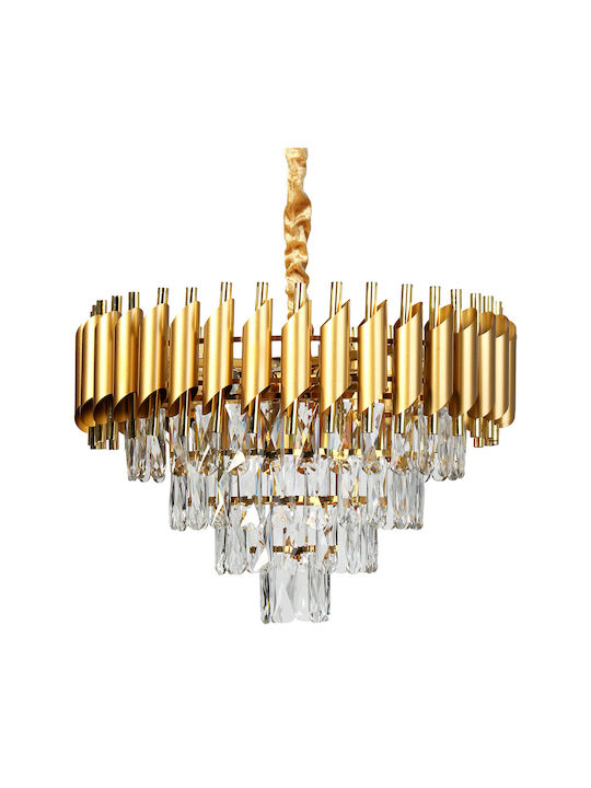 Keskor Kronleuchter Ø48cm mit Kristallen Gold Keskor Kronleuchter Ø48cm mit Kristallen Gold