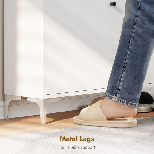 Metallic Shoe Organizer White 80x24x101cm