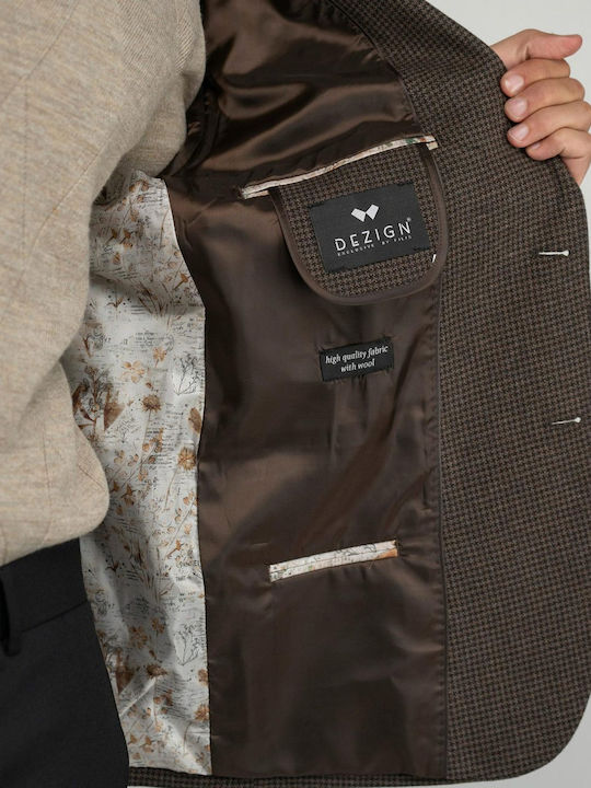 Men's Suit Jacket Slim Fit Brown