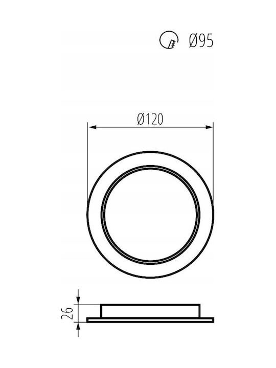 Maclean Energy Rectangle Recessed Spot with Integrated LED and Natural White Light White 12x2.6cm. 1pcs