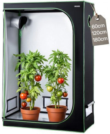Vevor Indoor Grow Tent 120 x 60 x 180 Cm High Reflectivity Mylar Plant Grow Tent Observation Window Floor Tray Dlzpdlzp1206uk1oh001v0