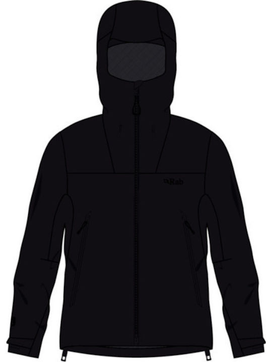 Winter Jacket Hardshell Waterproof and Windproof Black