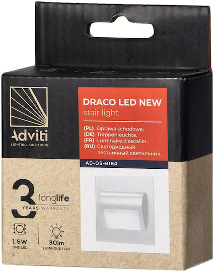 Orno Wandmontierte Außenbeleuchtung Deckenleuchte LED IP20 1.5W mit Natürliches Weiß Licht 7.5x7.5x3.25cm