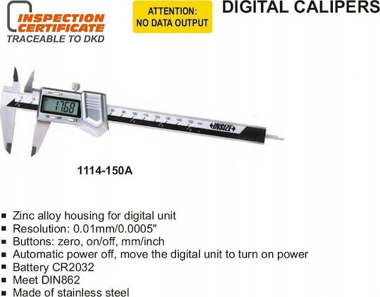 Insize Digital Thickness Gauge 1114-150AW