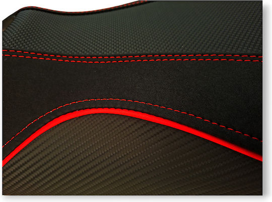 Honda Hornet500 2024 Anti-Slip Alcantara Carbon Seat Cover Red Stitches Paiping Logo