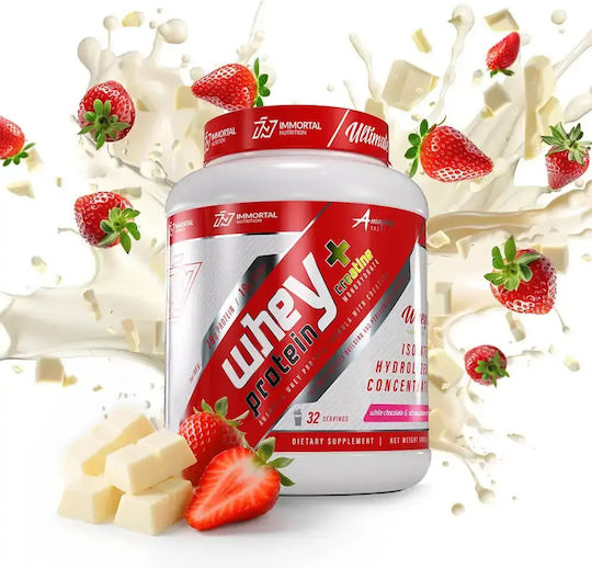 Immortal Nutrition Whey Protein + Creatine Protein Whey with Creatine & Flavor White Chocolate & Strawberry 1kg