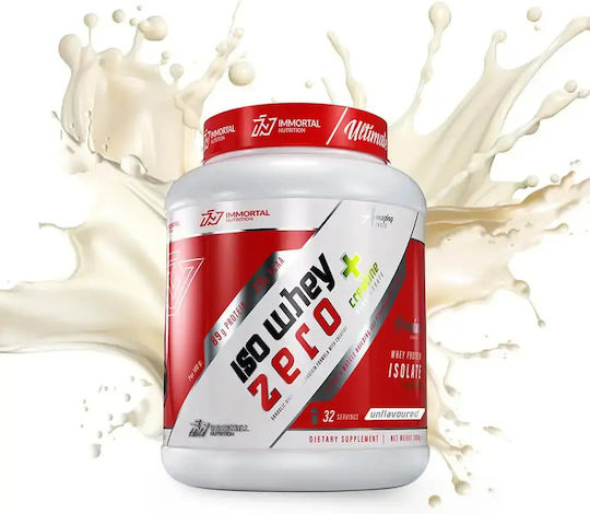 Immortal Nutrition Iso Whey Zero + Creatine Protein Whey with Creatine Gluten & Lactose Free with Flavor Unflavoured 1kg