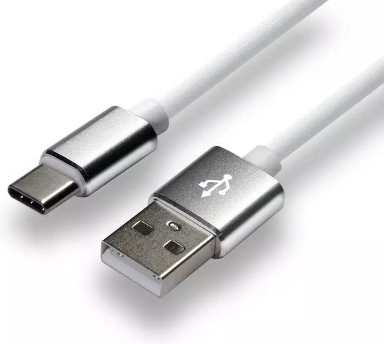 everActive CBS-1.5CW Braided USB 2.0 Cable USB-C male - USB-A Λευκό 1.5m