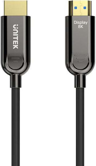 Unitek HDMI 2.1 Ултра Висока Скорост 48Gbps 4K 120Hz HDR VRR HDMI Кабел HDMI Мъжки - HDMI Мъжки 70м Черен
