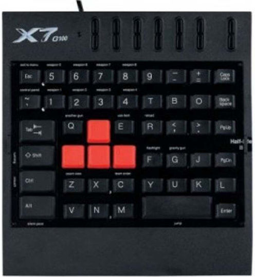 A4Tech X7 G100 Gaming KeyPad με Μεμβράνης διακόπτες (Αγγλικό US)