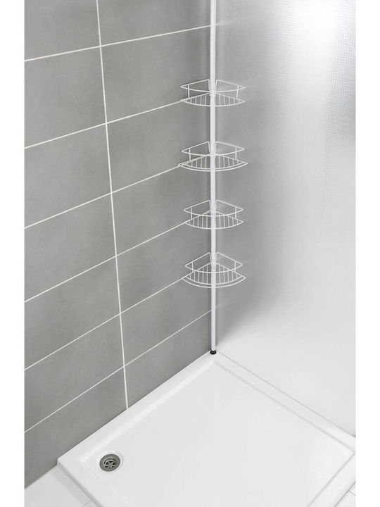 Wenko Corner Wall Mounted Bathroom Shelf Metallic White