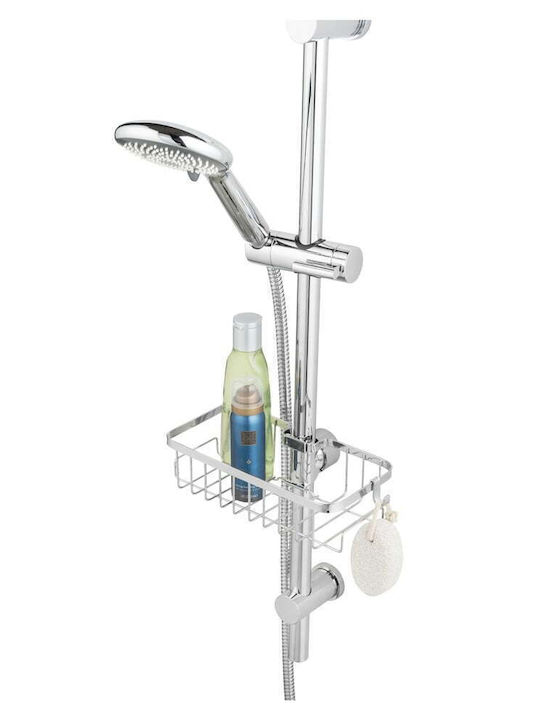 Wenko Wall Mounted Bathroom Shelf Metallic Silver