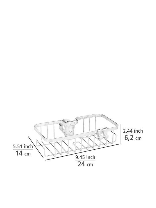 Wenko Wall Mounted Bathroom Shelf Metallic Silver