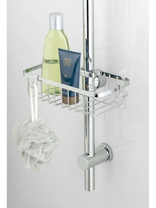Wenko Wall Mounted Bathroom Shelf Metallic Silver