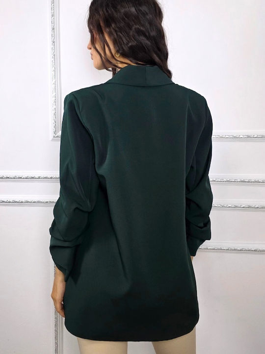 Long Women's Blazer Dark Green