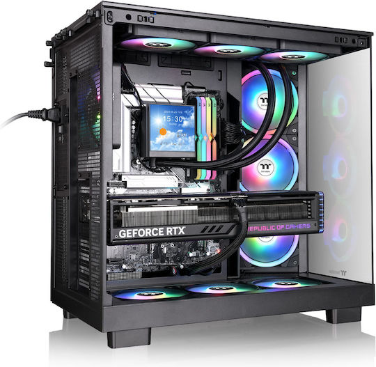 Thermaltake View 380 XL WS ARGB Gaming Midi Tower Computer Case with Side Window Black