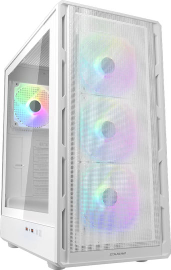 Cougar AirFace Pure RGB Gaming Midi Tower Κουτί Υπολογιστή Λευκό