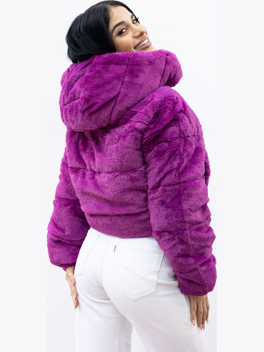Scurtă Blană de damă Fuchsia