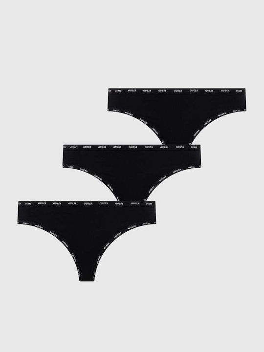 Βαμβακερά Women's String 3Pack Black
