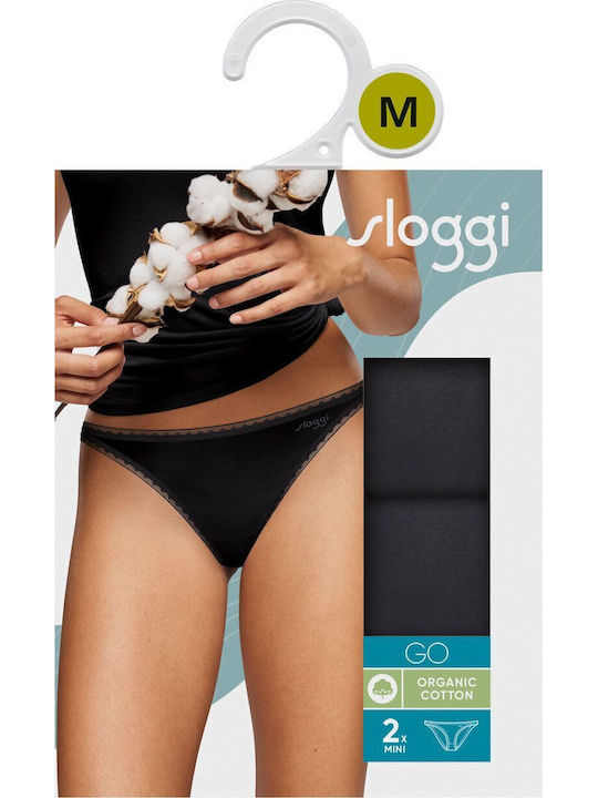 Go Mini Βαμβακερά Дамско Слип 2Pack Сиви