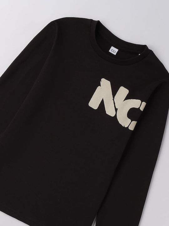 Παιδική Μπλούζα Μακρυμάνικη Black Round-neck