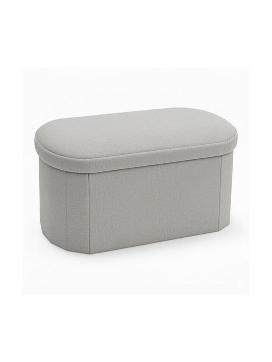 Stool For Living Room With Storage Space Upholstered with Fabric Otto Cream-ivory 76x38x38cm