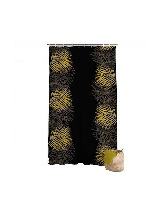 L-C Orbella Fabric Shower Curtain 180x200cm Noir / Or