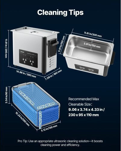 Vevor Ultrasonic Cleaner 6lt Inox With Mechanical Timer