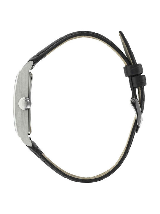 Lip Watches Churchill T24 Мъжки Часовник На Батерия с Черна Кожена Каишка